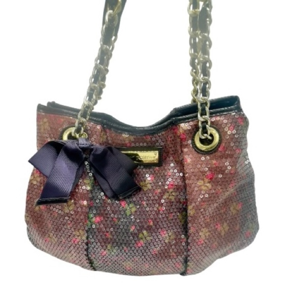 BETSEY JOHNSON Sequined Drawing Satchel Bag